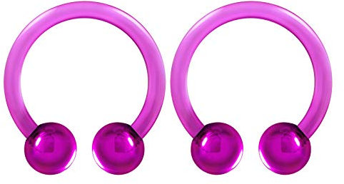 KJM FASHION 2 STK Flexibles Acryl Ohrringe Hufeisen 1,2mm 16 Gauge 8mm 5/16 Inch 3mm Acryl Kugel Eyebrow Daith Lip Tragus Ohrringe Piercing Schmuck 3567