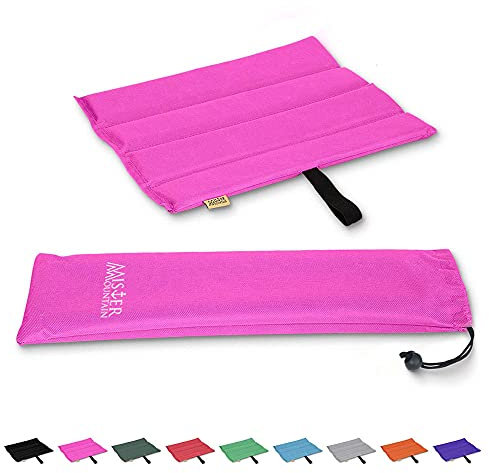Mister Mountain® Outdoor Iso-Sitzkissen 31x35x1,2cm Leicht Faltbar & Waschbar. Thermokissen, Sitzmatte Inklusive Tasche. Sitzkissen mit Schutz vor Kälte, Nässe, Schmutz & Hitze. (Pink)