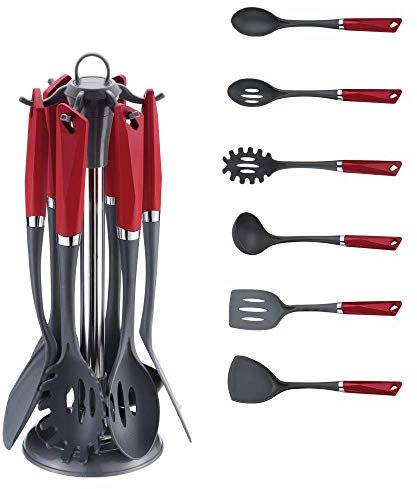 Michelino 47002 Küchenhelfer Set 7-teilig in edlem Design (rot matt)