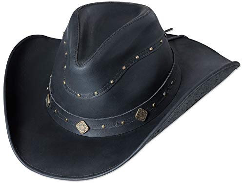 STARS & STRIPES Dundee Lederhut – Formbarer Western Fedora aus Rindsleder