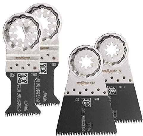 Fein Starlock E-Cut HCS Precision Multi Tool Saw Blade 50x35 & 50x65mm Pack of 4