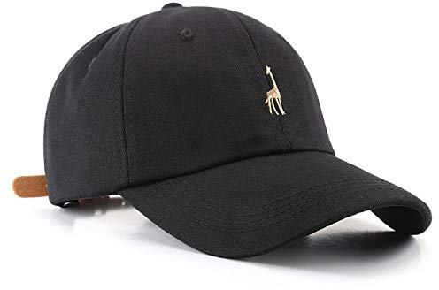 Herren Kappe Cap Unisex Cotton Verstellbare Schildstickerei Herren Baseballmütze Schwarz
