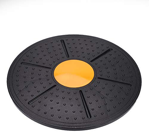 Demeras Wobble Balance Board, Stabilitäts-Balance-Disc für Erwachsene Kinder Fitness Yoga Training, Balance-Kissen zur Physiotherapie(Schwarz-Orange)