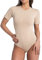 Avely Body für Damen aus Baumwolle I Kurzarm-Body mit Rundhals für Frauen I Bodysuit Women mit Ärmel I Body Shaper elegant XXL hautfarbe