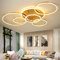LED Modern Deckenleuchte Wohnzimmer Deckenlampe Creative Runden Deckenlicht Aluminium Acryl Lampenschirm Helligkeit Farbtemperatur einstellbar Esstisch Halle Beleuchtung Innenleuchte,Gold