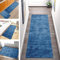 SGLGSTORE Teppich Läufer Flur rutschfest Blau Abstrakt Modern Korridor Teppichläufer Waschbar Schlafzimmer Wohnzimmer Küchenläufer, Meterware Anpassbar 3D-Druckmuster Küchenbodenmatte