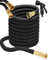 TheWhiteWater 200FT Expandable Garden Hose – Flexible, Lightweight, 3/4 Brass Fittings, 3-Layer Latex Core, Multi Spray Nozzle for Lawn, Car Wash, Yard, Plants – Heavy Duty (Black)