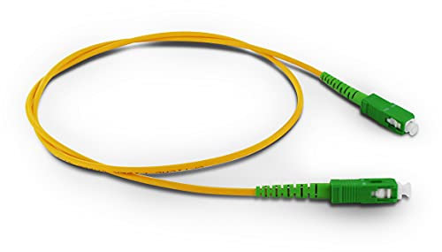 Metronic 370233 - Cable de fibra óptica para router, latiguillo Monomodo FTTH-9/125-G657A2-SC/APC-SC/APC-Compatible mayoría operadores: Movistar, Jazztel, Vodafone, Orange, 0,80 metros