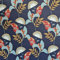 Stoff Meterware Baumwollstoff blau Blätter Alexine Satin floral Dekostoff Vorhangstoff
