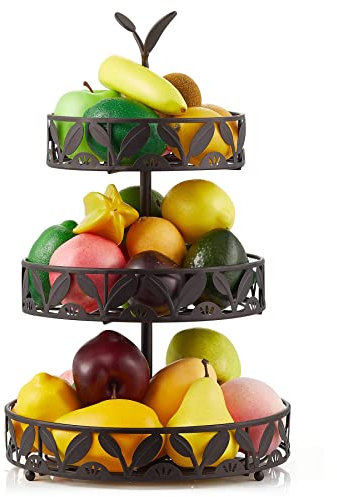 Ouseen 3 Ebenen Obstkorb für die Küche, Obstschalenhalter, Abnehmbare Obstaufbewahrungskörbe Ständer für Theken Küchenarbeitsplatte Esstisch