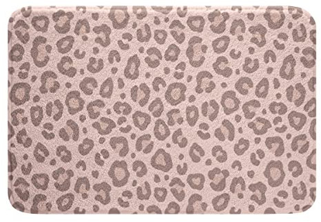 Rosa Leopard Haut rutschfest Badezimmerteppich Leopard Drucken Badematte 40x60cm Für Kinder Jungen Afrika Gepard Gedruckt Kinder Badteppiche Safari Tierfell Muster Weich Zottelig Badvorleger