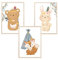 MeinBaby123® Bilder Kinderzimmer | 3er Set DIN A4 Poster Set | Indianer-Tiere Boho Wandbilder | Deko Bilder Kinderzimmer | Babyzimmer Deko | Wandposter Premium (Tiere Boho - Set 3)