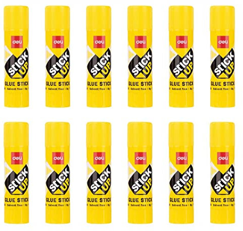 DELI Lot de 12 Sticks Up Bâton de colle forte PVP 8g sans solvant
