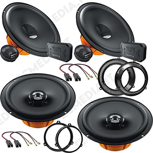 Kit 6 Casse Altoparlanti Hertz per Fiat Panda 2003-2012 Kit Anteriore e Posteriore con Adattatori e Connettori Inclusi