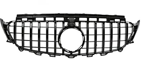 Ymiko Griglia Griglia Paraurti Anteriore, Griglia Stile Panamericana GT con Fori per Fotocamera Compatibile per Classe E W213 C238 S213 Pre‑Facelift 2017‑2020(Nero Pieno)