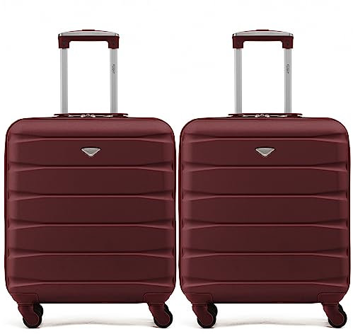 Flight Knight Lot de 2 valises rigides legeres en ABS a 4 Roues Cabine Bagage a Main Approuve Les compagnies aeriennes - British Airways et Taille maximale pour easyJet Grand Sac de Cabine 56x45x25cm