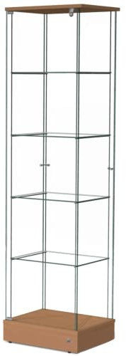 ALBO Glasvitrine für Modelle Ausstellung Sammelkollektion | 190 x 41 x 50 | Stand Schlüsselabschliessbar … (Natürliches Ahorn)