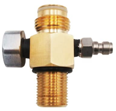RANRAO PCP-Gastank-Zylinderregler, Einstellbarer Druck 0–2800 psi mit HPA-Tankstiftventil, 4500 psi/300 bar, 5/8-18UNF oder x 1,5-Gewinde