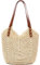 MAMUNU Sac à bandoulière en paille pour femme, sac fourre-tout en paille, sacs en paille de grande capacité avec fermeture éclair, sacs de paille pour l'été, la plage, beige, 37x30x33cm