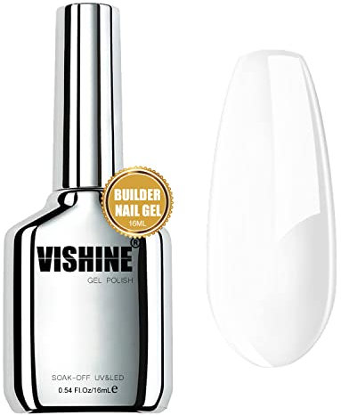 Vishine Blanco Lechoso Gel Constructor para Uñas, Extensión y Molde Rápido, 16ml Poly Nail Gel UV LED Espesante para Uñas Acrílicas