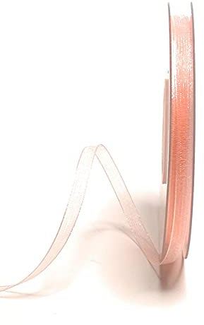 s.dekoda Schleifenband 50m x 6mm Rosa - Hellrosa Organza Chiffon Geschenkband Organzaband [1350-216]