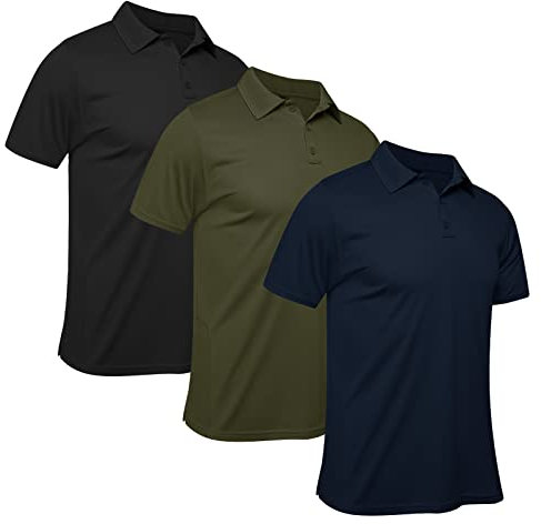 MEETWEE Men's Polo Shirt Short Sleeve, Golf Shirt Quick Drying Breathable Sports Outdoor Shirts for Tennis T-Shirt