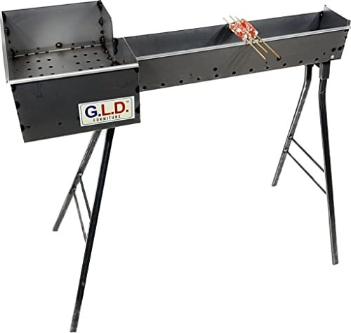 Fornacella canaletta barbecue per arrosticini 120 cm in ferro con testa 27x37 cm piedi staccabili originale Abruzzese prodotto artigianale