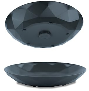 silwy® Lot de 2 assiettes magnétiques universelles en plastique haute technologie Gris – Idéal pour le camping, le caravaning et le bateau – Vaisselle antidérapante empilable sans cliquetis
