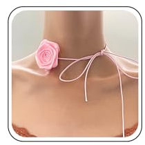 TseenYi Rosa Fiore Velluto Girocollo Collana Vintage Rosa Girocollo Grande Fiore Camoscio Collana Rosa Fiore Camoscio Lolita Lungo Avvolgere Neckalce Gioielli Per Donne E Ragazze Regali