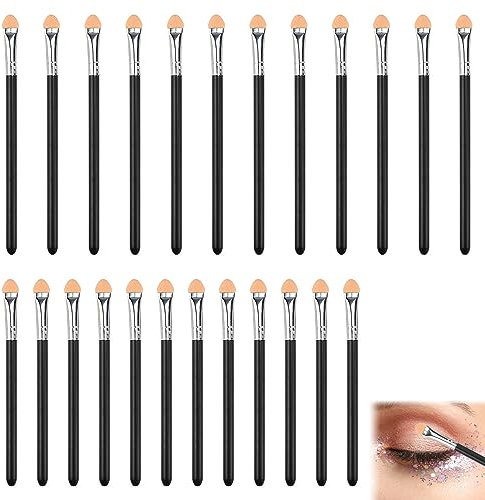 TSASWEET 24 PCS Applicateur de Fard à Paupières Pinceau Mousse Maquillage Yeux Pinceau Maquillage en Mousse Pinceau Estompeur Yeux Mousse Pinceau Fard à Paupières Estompeur Convient aux Débutants