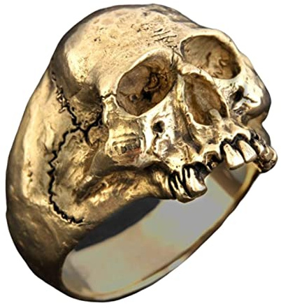 BISONBLUE Bagues Femmes Rings Homme Cadeaux Bagues De Mode Bague Tête De Mort Bague Tête De Mort Punk Vintage Biker Accessoires Gothiques 6
