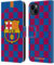 Head Case Designs Licenciado Oficialmente FC Barcelona Primera equipación Kit Escudo 2019/20 Carcasa de Cuero Tipo Libro Compatible con Apple iPhone 15 Plus