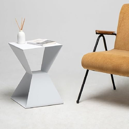 GRFIT Couchtisch Metall minimalistische Wohnzimmer Sofa Ecke mehrere Schlafzimmer Nachttisch Lagerung Seite kreative Tischgestell exquisit und langlebig Beistelltisch (Color : Wit)