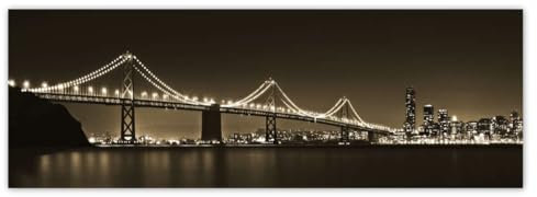 H880M_TV5BT Papier peint intissé Motif pont de nuit New York 624 x 219 cm