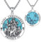 Odinstone St. Christophorus Halskette Sterling Silber 925 Heiliger Christophorus Kette, Anhänger Saint Christophorus Religiöser Schmuck für Männer Frauen