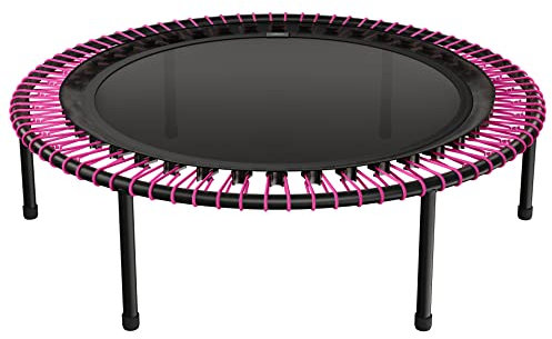 bellicon Mini Trampolin 125cm (Pink) | Seilring-Federung bis 200 kg | Indoor Fitness Trampolin für Erwachsene | Schraubbeine