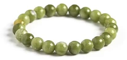 JoyasMinerales Bracelet en Jade Vert Clair du Sud | 100% Pierres Naturelles Authentiques | Confortable & Élégant | Fil Élastique Coréen + Boîte Cadeau Incluse (Jade Vert Clair du Sud, 8mm)