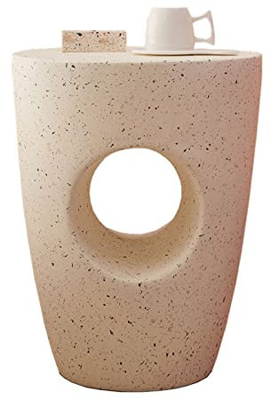 Moderne Sofatische Kleiner Beistelltisch, runder Beistelltisch for kleine Räume, Kaffee- und Teetisch, Nachttisch, Heimdekoration for Wohnzimmer, Balkon, Schlafzimmer, Büro, Weiß Wohnzimmer Beistellti