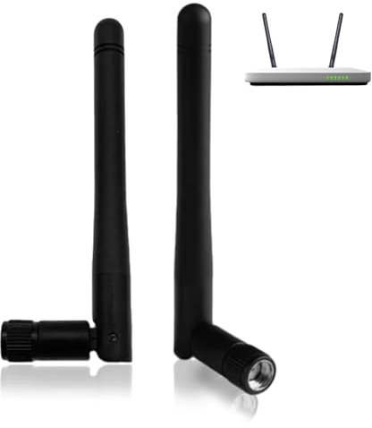 2 Pack Dual Band WiFi Antenna,Enhanced Signal,2.4GHz 5GHz 5.8GHz 3dBi MIMO Male WiFi Antenna for Pc Tv Router Wireless Network Card USB Adapter Video Surveillance Monitor RP-SMA