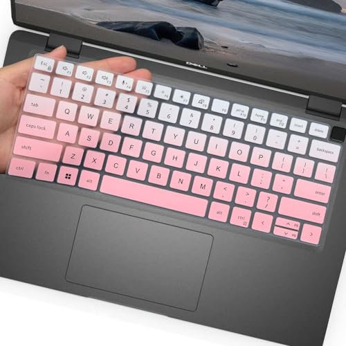 Keyboard Skin for Dell Latitude 7420 7450 7430 7440 7410 14inch, Dell Latitude 5450 5440 5430 5431 5420 14, Dell Latitude 9000 9510 9520 7520 15.6, Dell Latitude 9420 9430 14-Ombre Pink