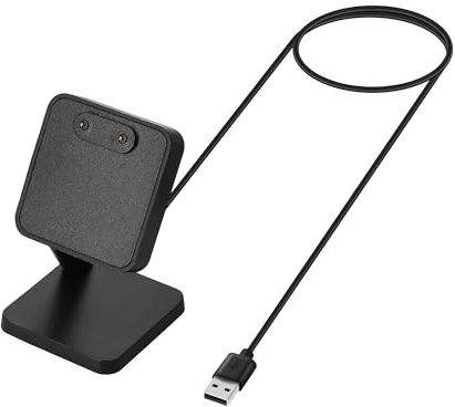 kwmobile Docking Station Compatible with Samsung Galaxy Fit 3 / Huawei Watch Fit 3 - Charging Charger Cable with Stand - Black