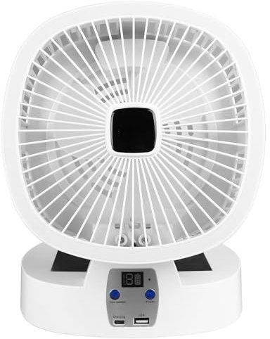 Gugxiom Ventilatore Solare da 5000 MAh, Ventilatore da Campeggio con Pannello Solare, Ventilatore a Batteria Ricaricabile per Esterno, Lanterna a LED, Ventola da Tenda Solare Alimentata
