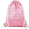 SAQUITOMAGICO Mochila de cuerdas vichy Personalizada con tu Nombre.Mochila para guarderia.Meriendas.Excursiones (Rosa)