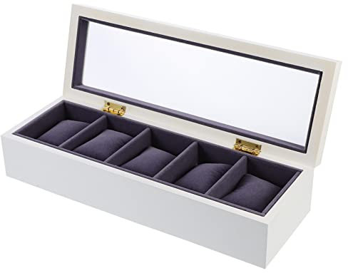 SAFIGLE 1Stk Uhrenbox Aufbewahrungsbox für Uhren Uhrenverpackung aufbewahrungsdose storage boxes Herrenuhren betrachten Uhrenbehälter als Aufbewahrungskoffer für Uhren Holz Weiß