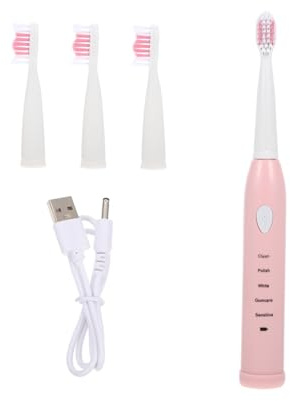 Elektrische Kinderzahnbürste USB Ladefunktion, mit Weichen Borsten | ABS Gehäuse, 3.7v 0.5w, Ersatzkopf Dabei, Cartoon Design für Tägliche Pflege