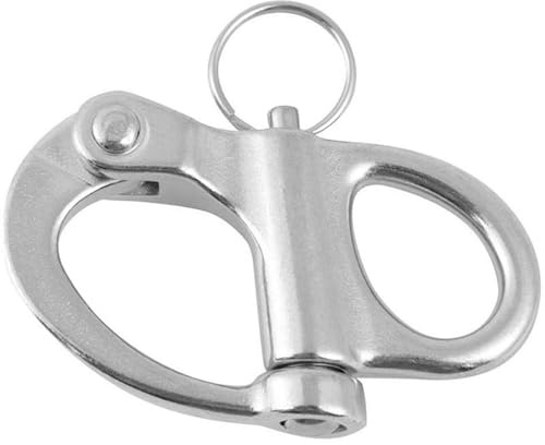WAZUBC Purpose Schnellspanner-Schnappschäkel, Schnappschäkel, Edelstahl, Schnellspanner, Augenbügel für Boot, Takelage, Segelboot, Marine (69 mm)