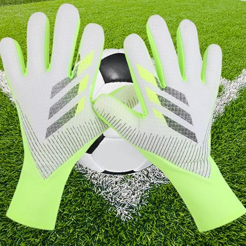 XSQD Breathable Torwarthandschuhe, Junior Goalkeeper Gloves Mit Dickem Latex Anti Rutsch Latex, Fussball Handschuhe, Erhältlich In Den Größen 7/8/9/10 Ideal Für Athleten Und Anfänger(Grün 9 Größe)