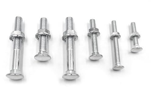 SHUNCHG 20 Piezas Tornillos de Cabeza Redonda Plana Tornillos Perno de Carruaje M8×60 Galvanizados con Tuerca Hexagonal Brida Acero al Carbono Tornillos M8