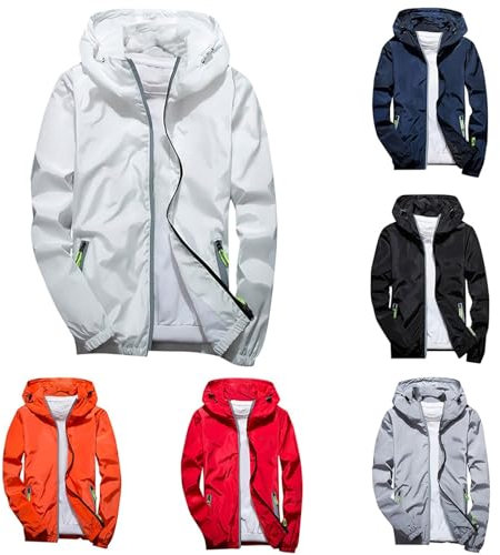 Veste Homme Impérmeable à Capuche Détails Réfléchissants - Coupe Vent Homme Résistant Léger Sport Running Pliable - Poncho Veste de Pluie Neige Homme Impermeable Voyage Fluo Hiver Veste