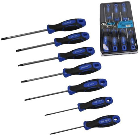 US Pro 7 Piece Magnetic Torx Star TRX Screwdriver Set Screwdrivers T8 to T30